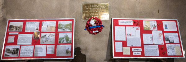 WW1 display, St Andrew's Church, Slaidburn